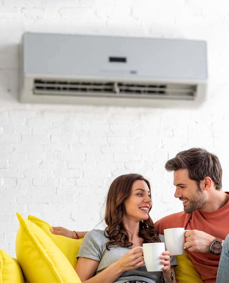 decorative split ac in home
