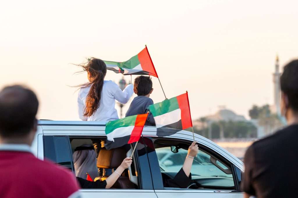 family celebrating long weekends in the uae